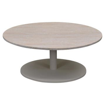 Lido lounge tafel 80x80x35 cm latte polystone travertine, Tuin en Terras, Tuintafels, Ophalen of Verzenden, Nieuw