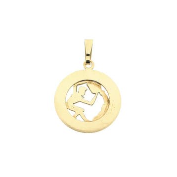 Gouden sterrenbeeld hanger; Waterman (Hanger of bedel), Ophalen of Verzenden, Gebruikt, Goud, Overige merken
