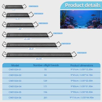 LED Aquarium Verlichting met Timer & Instelbare Helderheid -, Verzenden, Nieuw