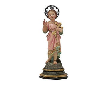 OLOT - sculptuur, NIÑO JESÚS SAGRADO CORAZÓN - 55.5 cm -, Antiek en Kunst