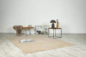Japandi Vloerkleed | Viva | Bogen | Beige | 80x150 cm, Verzenden, Nieuw
