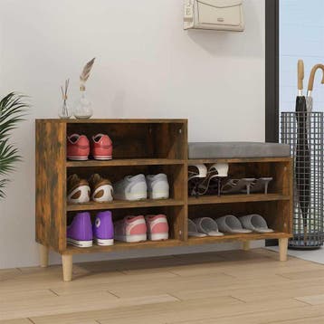 vidaXL Schoenenkast 102x36x60 cm bewerkt hout gerookt, Verzenden, Nieuw