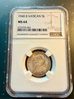 Vaticaan. Pio XII (1939-1958). 5 Lire 1940 - MS 64, NGC Mint