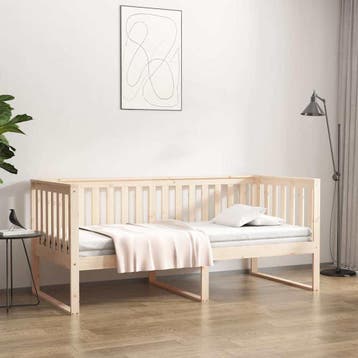 vidaXL Slaapbank zonder matras 90x190 cm massief grenenhout, 90 cm, Eenpersoons, Bruin, Verzenden