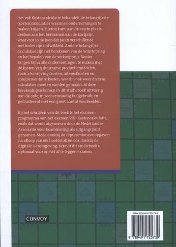 PDB Kostencalculatie Theorie-/opgavenboek 9789491725739, Verzenden, Gelezen, J.S. de Wolf
