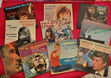 Johnny Hallyday, Françoise Hardy - 10 x 7 singles/EPs -, Nieuw in verpakking