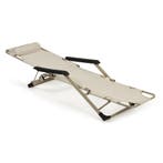 Ligstoel tuinstoel Beige | Premium | OP=OP, Tuin en Terras, Ophalen of Verzenden, Nieuw, Metaal, Inklapbaar