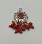 Zonder minimumprijs - Hanger Zilver Bloedkoraal -