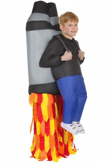 KIMU® Opblaas Kostuum Kinderen Raket 92 98 104 110 116 122 O, Ophalen of Verzenden, Nieuw