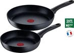 Tefal Black Stone koekenpannenset - Ø 24/28 cm, Ophalen of Verzenden, Zo goed als nieuw