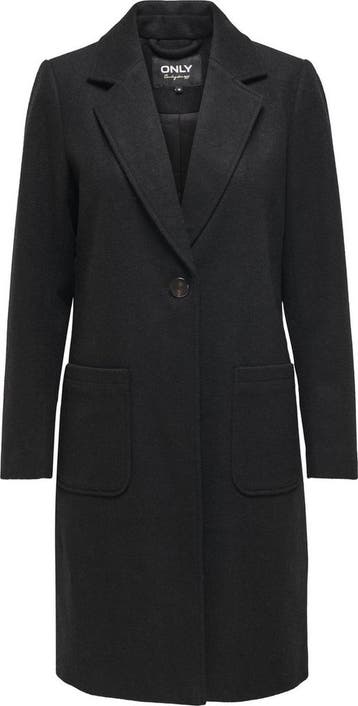 Only - Maat XS - ONLOLIVIA-ASTRID WOOL COAT OTW - Zwart -, Verzenden, Nieuw