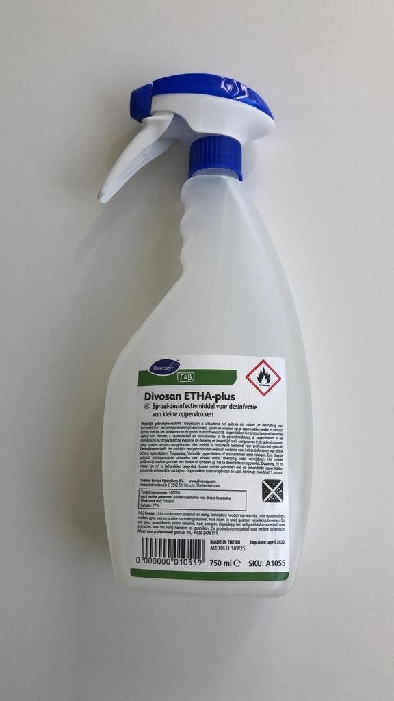 DI Divosan ETHA-plus oppervlakte desinfectie - 6 x 750 ml, Huis en Inrichting, Schoonmaakartikelen, Verzenden