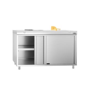 GGM Gastro | Gesloten RVS werktafel KOPENHAGEN PREMIUM - |, Verzenden, Nieuw in verpakking, Meubilair
