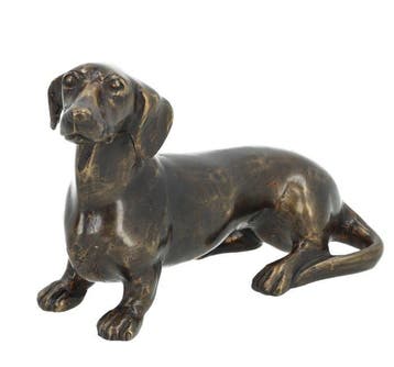 Beeldje - Teckel dog - Brons