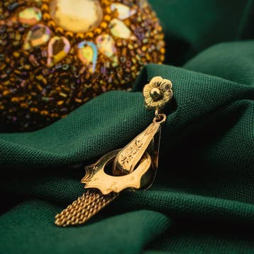 Gouden hanger met kwarstje (Hanger of bedel), Ophalen of Verzenden, Gebruikt, Goud, Overige merken