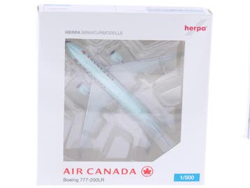 Schaal 1:500 Herpa 515870 Air Canada Boeing 777-200LR Reg..., Ophalen of Verzenden, Zo goed als nieuw