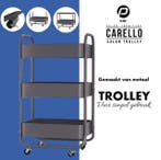 Salon Trolley Carello Donkergrijs met 3 Etages, Verzenden, Nieuw, Overige typen