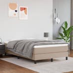vidaXL Boxspring bed kunstleer cappuccinokleurig 120x200 cm, Overige materialen, Bruin, Verzenden, Nieuw