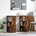 vidaXL Bureau met plank Gerookt eiken 90 x 50 x 75 cm, Verzenden, Nieuw