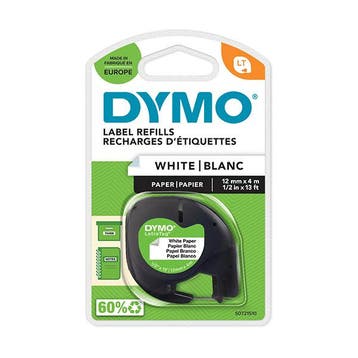 Dymo S0721510 / 91200 tape wit papier 12 mm (origineel), Computers en Software, Printerbenodigdheden, Verzenden, Nieuw, Printertape