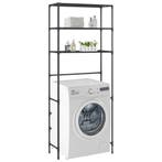 vidaXL Opbergrek voor boven wasmachine 3-laags 69x28x169 cm, Verzenden, Nieuw, Zwart