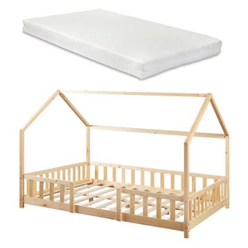 [en.casa] Kinderbed Sisimiut met uitvalbeveiliging en matras, Kinderen en Baby's, Kinderkamer | Bedden, Verzenden, Nieuw