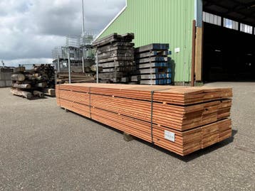 AANBIEDING! Lariks vloerdelen, Ophalen, 25 tot 50 mm, Zo goed als nieuw, Plank