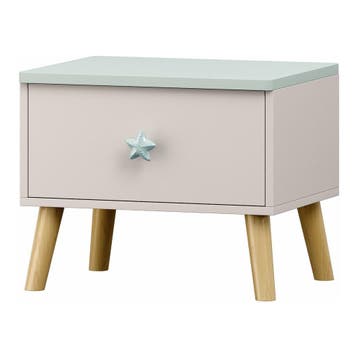 Kindernachtkastje Sandnes 31x38x30 cm wit en mintgroen [en.c, Huis en Inrichting, Verzenden, Nieuw