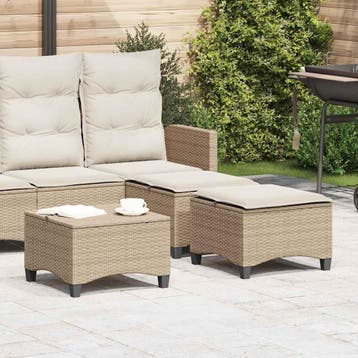 vidaXL Tuinkrukken met kussens 2 st 55x55x36 cm poly rattan, Tuin en Terras, Verzenden, Nieuw, Rotan
