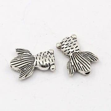 10 x Tibetaans zilveren kraal van een vis 11 x 15 x 3mm g..., Ophalen of Verzenden, Nieuw, Kraal