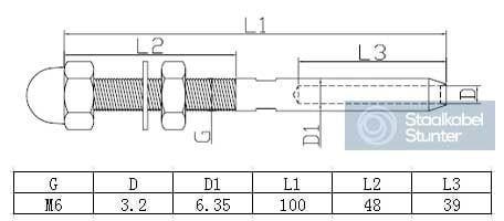 Rvs Pers Stud Terminals 3mm Links, Doe-het-zelf en Verbouw, IJzerwaren en Bevestigingsmiddelen, Verzenden