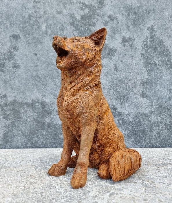 sculptuur, Lachende vos - 32 cm - IJzer, Antiek en Kunst, Kunst | Designobjecten