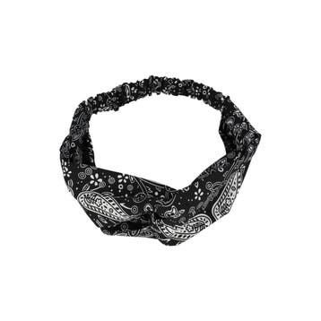 Haarband Twist 5cm – Paisleyprint – Zwart, Nieuw