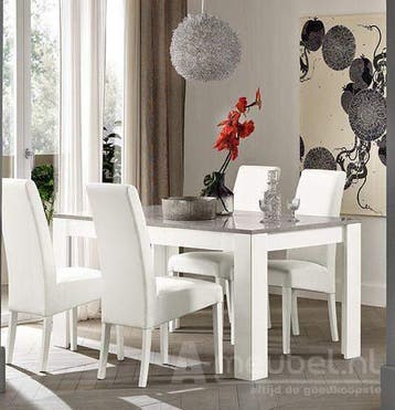 Eettafel Marknesse Wit - eettafel, Huis en Inrichting, Tafels | Eettafels, Nieuw, Overige vormen, Overige materialen