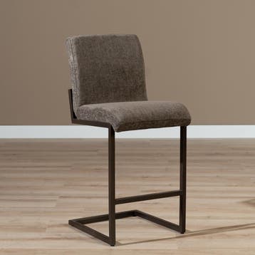 50% Korting: Velvet barkruk Lio bruin 70 cm, Huis en Inrichting, Barkrukken, Ophalen, Zo goed als nieuw