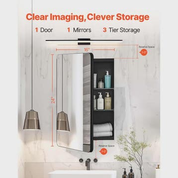 SuccesBuy Medicijnkastje met Spiegel - Aluminium Frame, Vers, Verzenden, Nieuw
