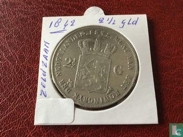 Nederland 2½ gulden 1842, Verzenden, Overige waardes, Losse munt, Goud