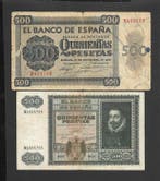 Spanje. - 2 x 500 Pesetas - 1936/1940, Postzegels en Munten, Bankbiljetten | Europa | Niet-Eurobiljetten