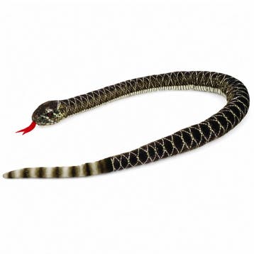 Pluche gestreepte ratelslang knuffel - 150 cm - slang, Verzenden, Nieuw