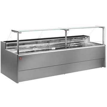 Geventileerde gekoelde vitrinetoonbank- met recht frontglas, Verzenden, Nieuw in verpakking, Koelen en Vriezen