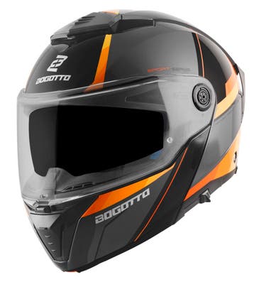 Bogotto FF404 Ezion Zwart Oranje Systeemhelm, Motoren, Kleding | Motorhelmen, Systeemhelm, Nieuw met kaartje, Overige merken, Heren