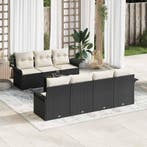 vidaXL Tuin Sofa Set met kussen 8 pcs Zwart poly rattan, Verzenden, Nieuw, Rotan, 8 zitplaatsen
