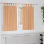 vidaXL Zwart-out Gordijnen met Ringen 2 pcs Licht Bruin 140, Verzenden, Nieuw, Bruin