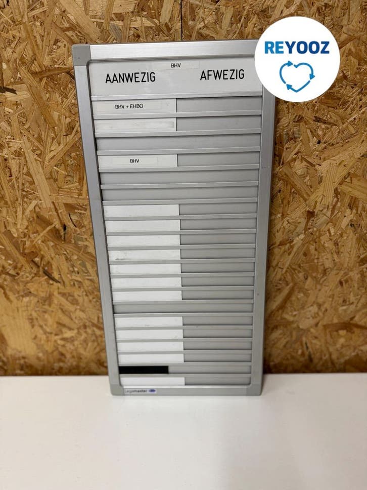 Legamaster Infobord Lega Aan-Afwezig - 54x28cm - 20 name..., Zakelijke goederen, Kantoor en Winkelinrichting | Kantoormeubilair en Inrichting
