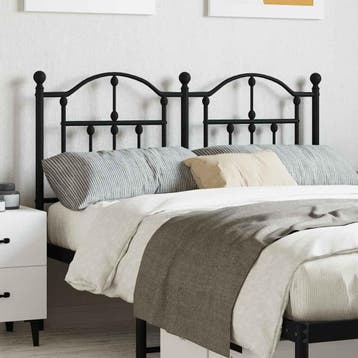 vidaXL Vervangend hoofdbord 120 cm metaal zwart, Verzenden, Nieuw, Zwart, Metaal