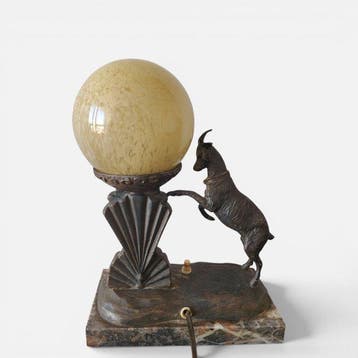 Nachtlampje - Marmer, Zinklegering - Oude nachtlamp