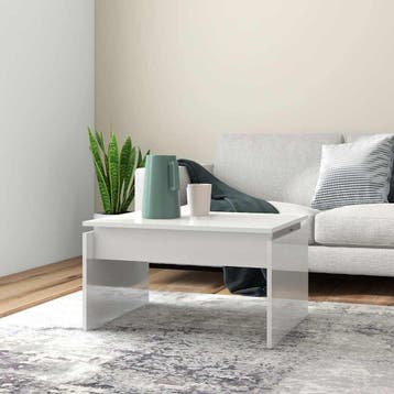 vidaXL Salontafel 68x50x38 cm bewerkt hout hoogglans wit, 50 tot 100 cm, Verzenden, Nieuw, 50 tot 100 cm