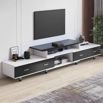 Uitschuifbaar TV Meubel 120-170 cm met 4 Lades, 3 Open Vakke, Huis en Inrichting, Verzenden, Nieuw