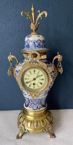 Vaasklok - Brons, Glas, Porselein - 1850-1900, Antiek en Kunst, Antiek | Klokken