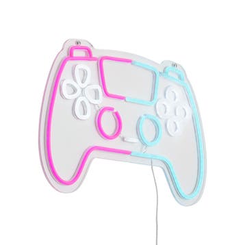 Neon wandlamp roze met blauw incl. LED - Controller, Verzenden, Nieuw, Kunststof